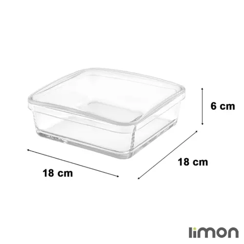 ابعاد ظرف شیشه ای دربدار لیمون 2154