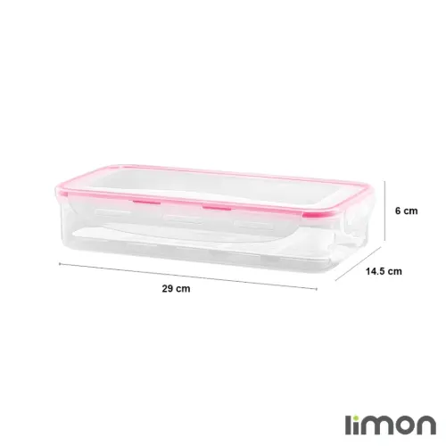ابعاد ظرف فریزری مستطیل 1/8 لیتری لیمون 8163