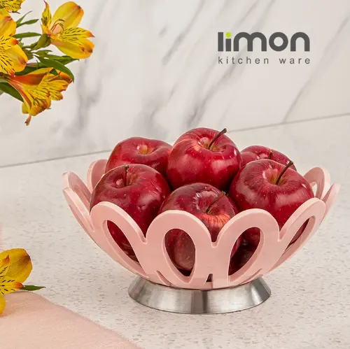 قیمت سبد میوه کوچک پایه استیل لیمون 1383