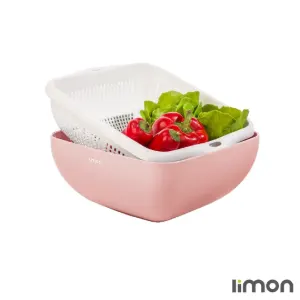ست کاسه و آبکش چهارگوش 2 لیمون 0574