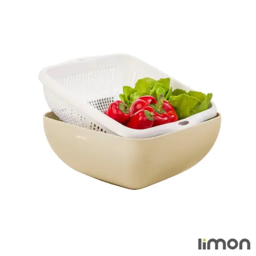 قیمت ست کاسه و آبکش چهارگوش 2 لیمون 0574