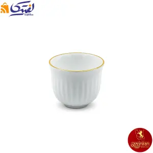 فنجان اسپرسو چینی زرین مدل مهران طرح زرین لب طلایی تک عددی