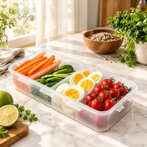 ظرف فریزری مستطیل چهار خانه لیمون 7763