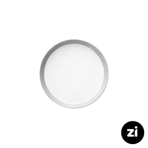 بشقاب تخت چینی زرین Zi فرم اس پاستل طوسی سایز 18 تک عددی