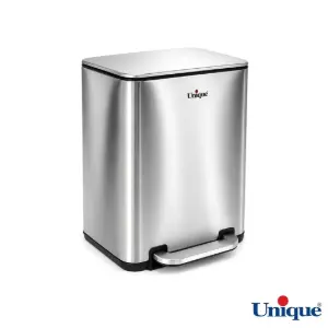سطل زباله چهارگوش 20 لیتری استیل یونیک UN2-4300 با آرام بند