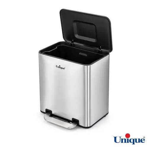 قیمت سطل زباله چهارگوش 20 لیتری استیل یونیک UN2-4300 با آرام بند