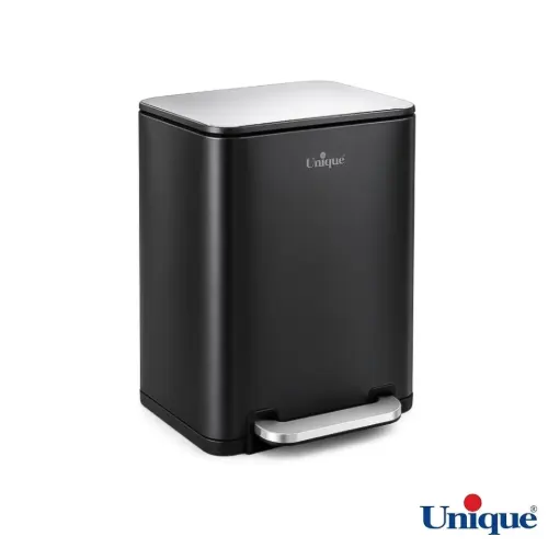 سطل زباله چهارگوش 20 لیتری مشکی یونیک UN2-4301 با آرام بند