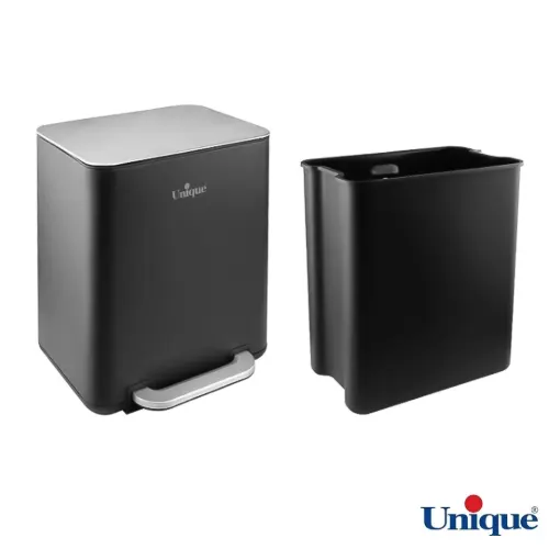 گنجایش سطل زباله چهارگوش مشکی یونیک UN2-4301 با آرام بند