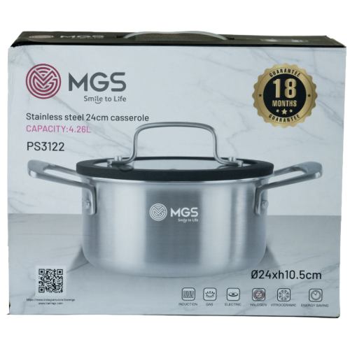 قابلمه سایز 24 استیل کف لیزری کد PS3122