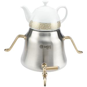 کتری و قوری چینی و استیل کد K41015M