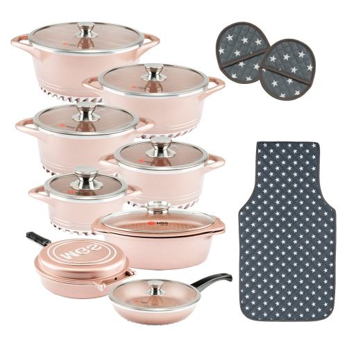 سرویس قابلمه 22 پارچه گرانیت طرح ایتالیا C درب تخت