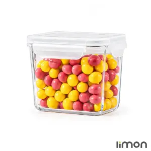 ظرف شیشه ای مستطیل درب دار 920 میلی لیتر لیمون 2153