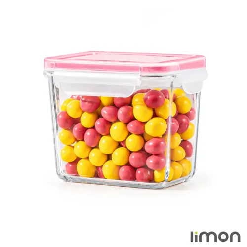 قیمت ظرف شیشه ای مستطیل درب دار 920 میلی لیتر لیمون 2153
