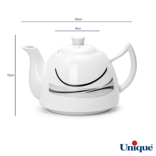 ابعاد قوری چینی یونیک مدل ساحل UN-7547