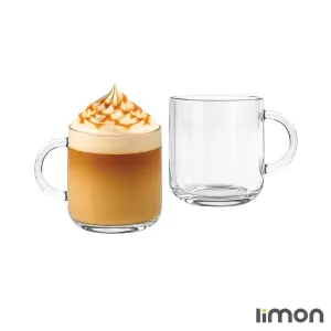 فنجان شیشه ای 6 عددی دسته دار 260 سی سی لیمون 2481