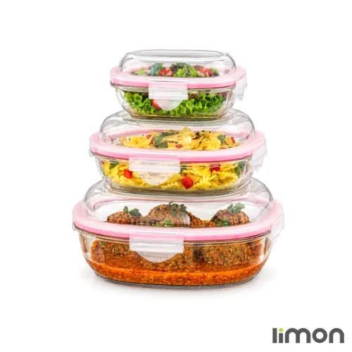 ست ظرف شیشه ای سرو و نگهداری 6 پارچه لیمون 2471