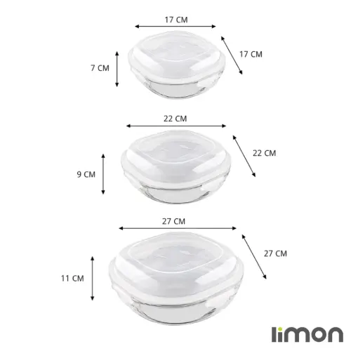 ابعاد ظروف شیشه ای سرو و نگهداری 6 پارچه لیمون 2471