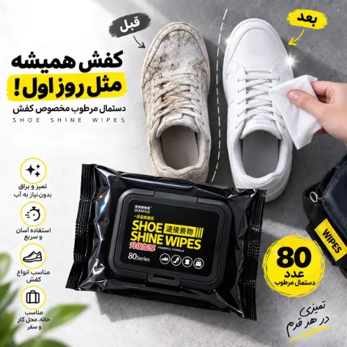 دستمال مرطوب نانو کیف و کفش